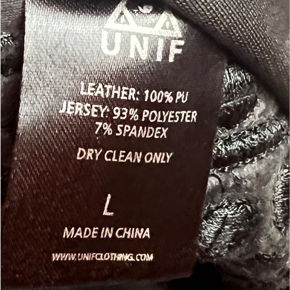 Unif Vegan Leather Cropped Top Textured Dots Black Wash Tank Revolve Grunge - Picture 12 of 14